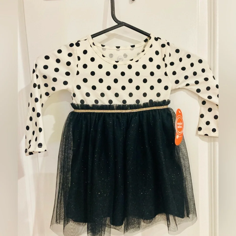 TINY DIVA DRIP: 3T casual dress. Skirt is black with glitter. NWT - Picture 1 of 2